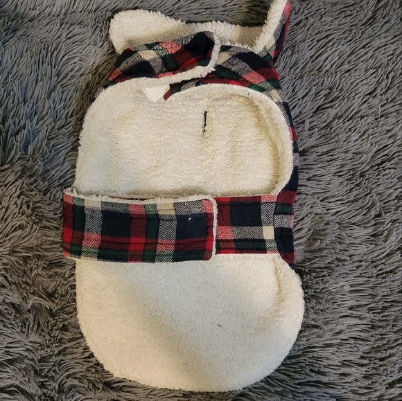 Wag& Bone Winter Sherpa Plaid Dog Coat - Picture 3 of 8